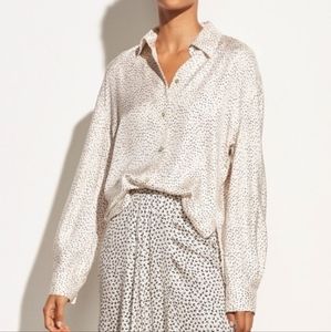 NWT Vince Ditsy Dot Button Up Blouse